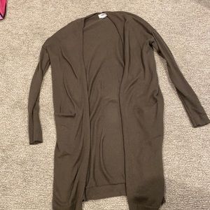 Women’s Olive Green Knee Length Duster Cardigan